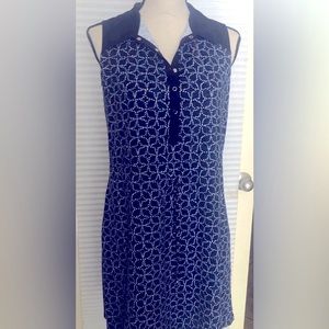 Talbots Woman Blue/White Dots, Small, Sleeveless Dress, Great Condition, adjusta